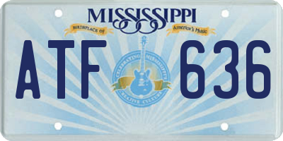MS license plate ATF636