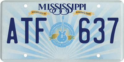 MS license plate ATF637