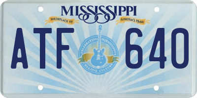 MS license plate ATF640