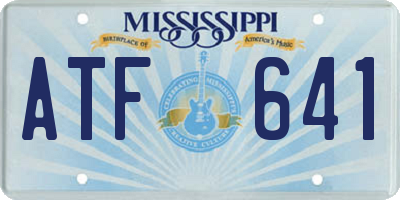 MS license plate ATF641