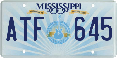 MS license plate ATF645