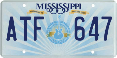 MS license plate ATF647