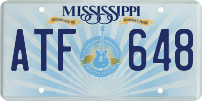 MS license plate ATF648