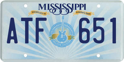 MS license plate ATF651