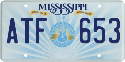 MS license plate ATF653