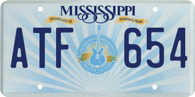 MS license plate ATF654