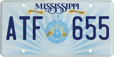 MS license plate ATF655