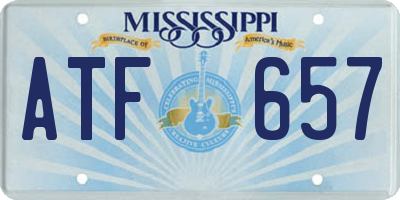 MS license plate ATF657