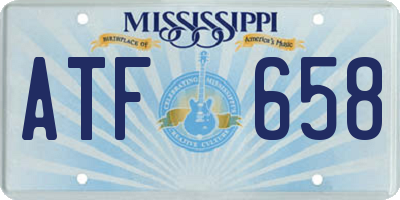 MS license plate ATF658