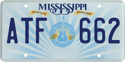 MS license plate ATF662