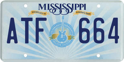 MS license plate ATF664