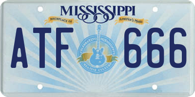 MS license plate ATF666