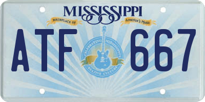 MS license plate ATF667