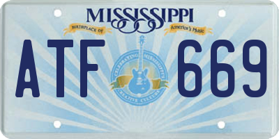 MS license plate ATF669