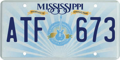 MS license plate ATF673