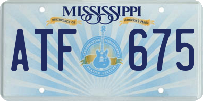 MS license plate ATF675