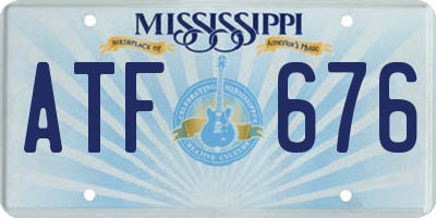 MS license plate ATF676