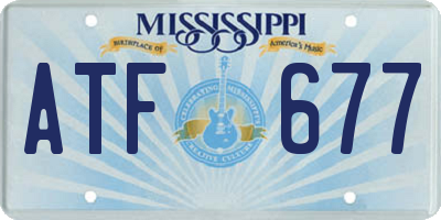 MS license plate ATF677