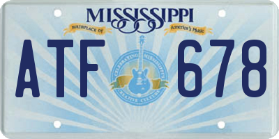 MS license plate ATF678