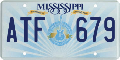 MS license plate ATF679