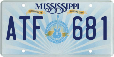 MS license plate ATF681