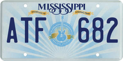 MS license plate ATF682