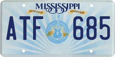 MS license plate ATF685