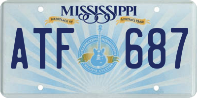 MS license plate ATF687