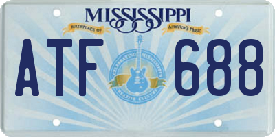 MS license plate ATF688