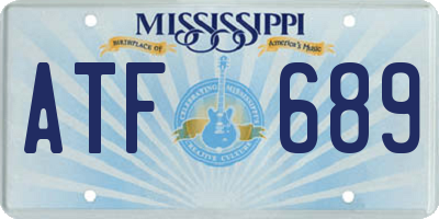 MS license plate ATF689