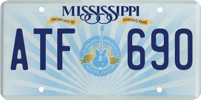 MS license plate ATF690