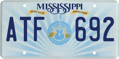 MS license plate ATF692