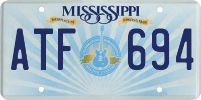 MS license plate ATF694