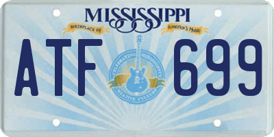 MS license plate ATF699