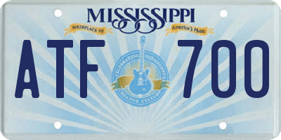 MS license plate ATF700