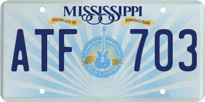 MS license plate ATF703