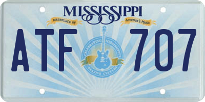 MS license plate ATF707