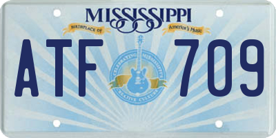 MS license plate ATF709