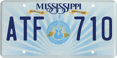 MS license plate ATF710