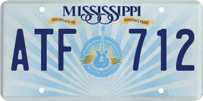 MS license plate ATF712