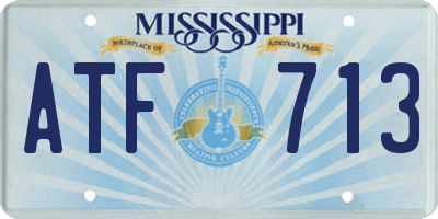 MS license plate ATF713