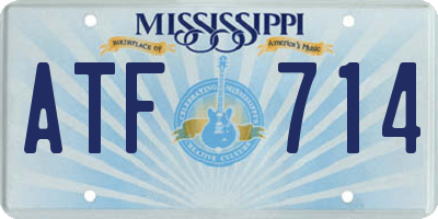 MS license plate ATF714