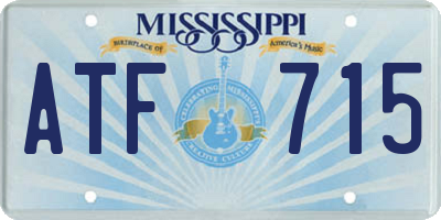 MS license plate ATF715