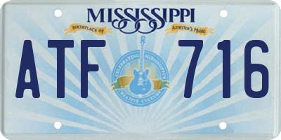 MS license plate ATF716