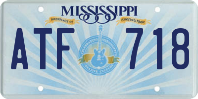 MS license plate ATF718