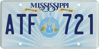 MS license plate ATF721