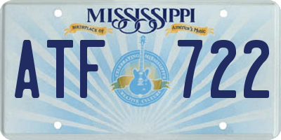 MS license plate ATF722