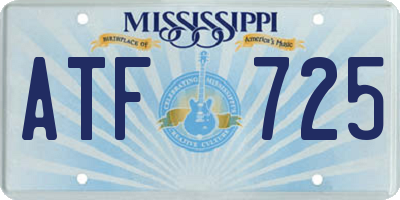 MS license plate ATF725
