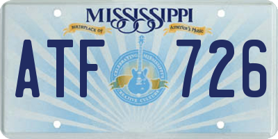 MS license plate ATF726