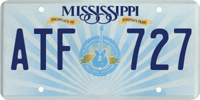 MS license plate ATF727